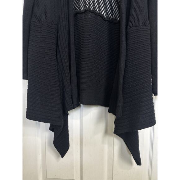 Coldwater Creek Rabbit Hair Blend Black Open Front Long Line Cardigan Size XL - Picture 6 of 8